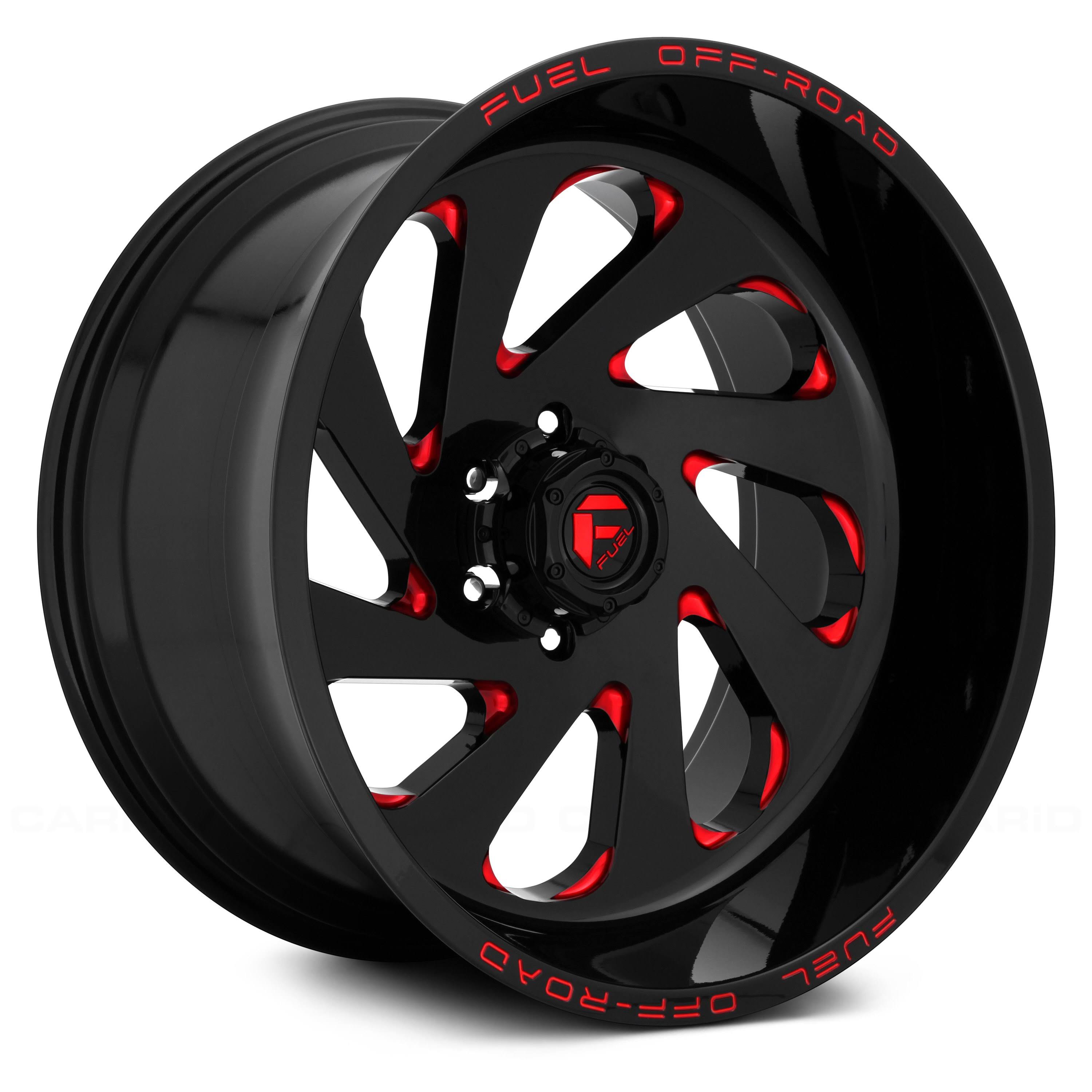 Fuel D638 Vortex Gloss Black Red 22x12 5x5 -44mm (D63822207347)
