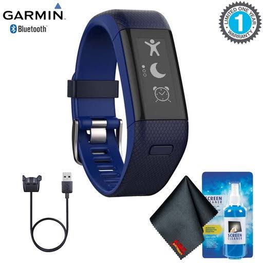 Garmin Vivosmart HR+ Activity Tracker (Regular, Midnight Blue/Bolt Blue) Base Accessory Kit