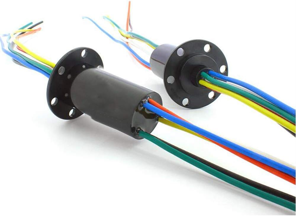 Taidacent Slip Ring Power Connector Large Current Rotating Wire Connector 2/4/6/8/12 Way Dining Table Slip Ring Contacts (2 way 5A)