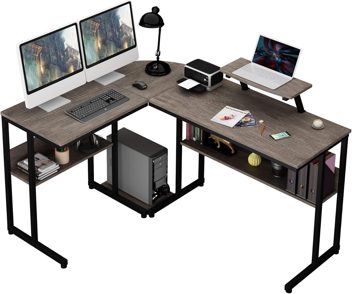 Ruitta Reversible Computer Corner Desk 58