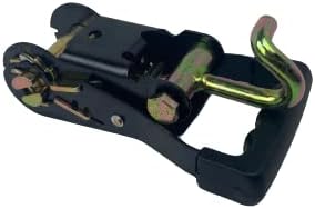 (4) Heavy Duty Black Rubber Handle Ratchet with Bent Finger Hook