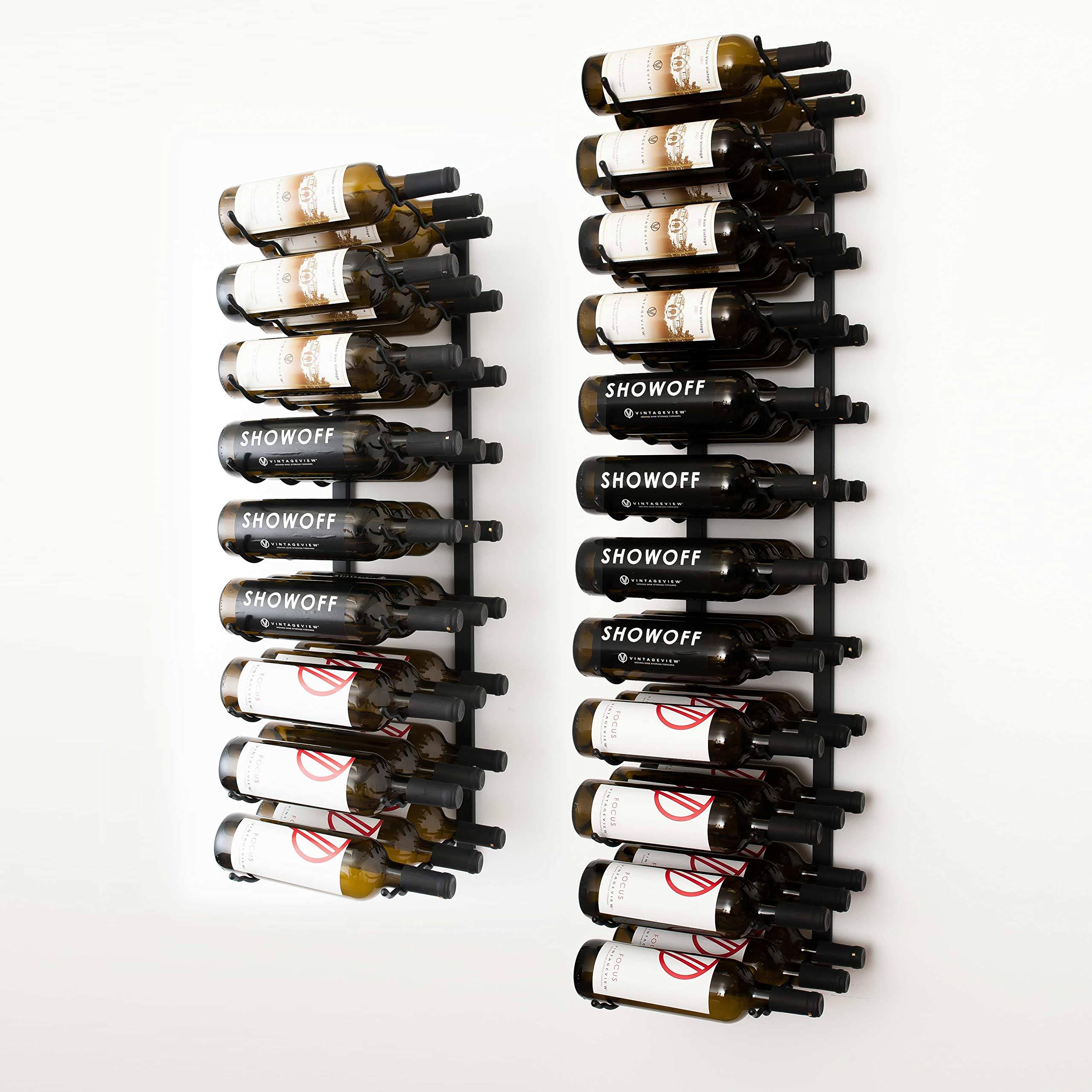 VintageView WS73 W Series 7-1/2x22 63 Bottle Wall Mounted Wine Rack - Satin Black