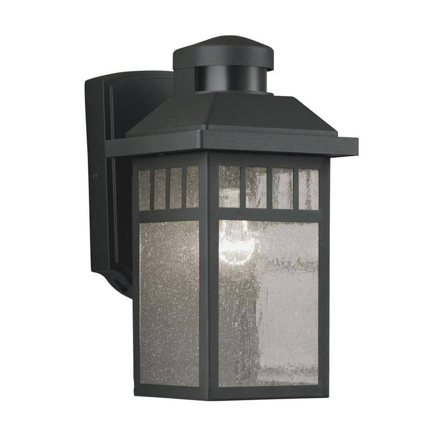Portfolio JEM1691A 11.5-in H Black Motion Activated Outdoor Wall Light