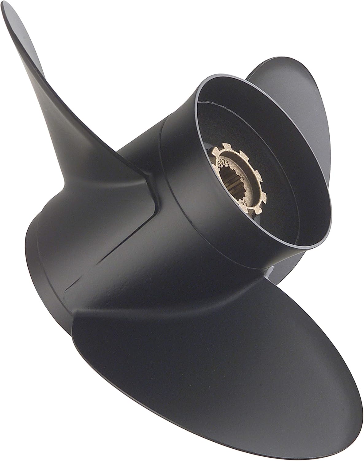 Quicksilver Black Diamond Aluminum Boat Propeller, Black Finish, 3 Blade Propeller