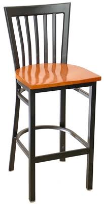 Selected Furniture Elongated Vertical Back Metal Bar Stool