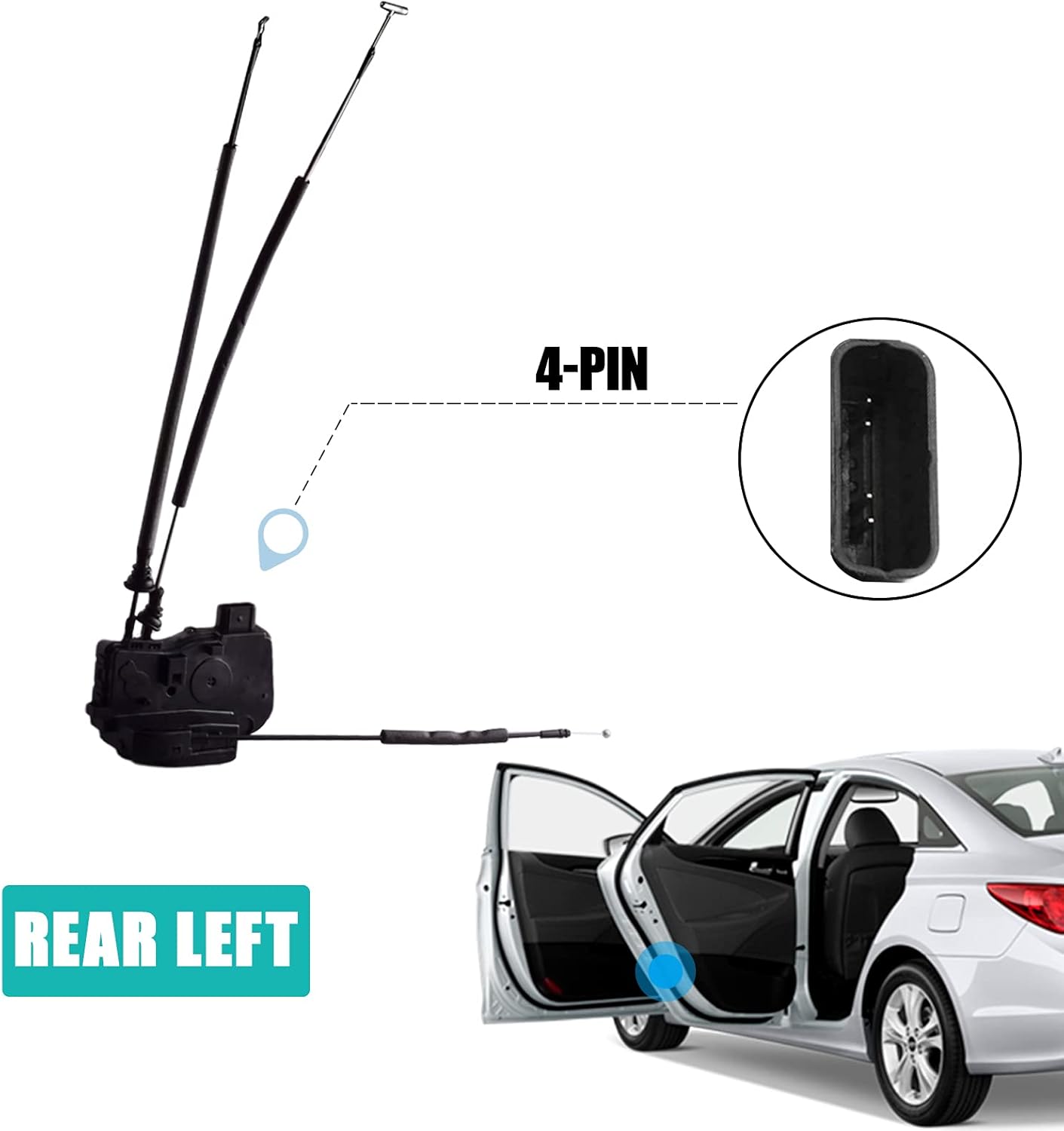 Unikpas Door Lock Actuator Compatible for Hyundai Sonata 2011-2014 Rear Left Driver Side Replace Door Latch Lock 814103S000 Pack of 2