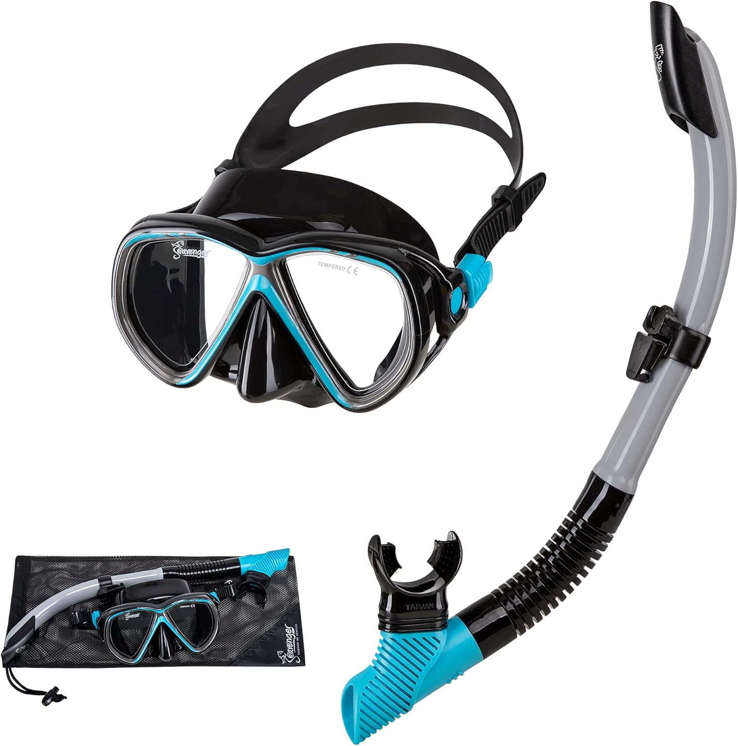 Seavenger Hanalei Snorkel and Anti-Fog Mask Set Pack of 2