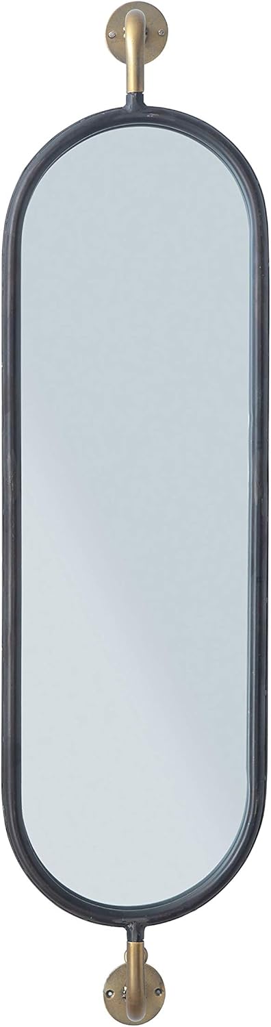 Creative Co-Op Swivel Wall Mount Metal Brackets Mirror, Black