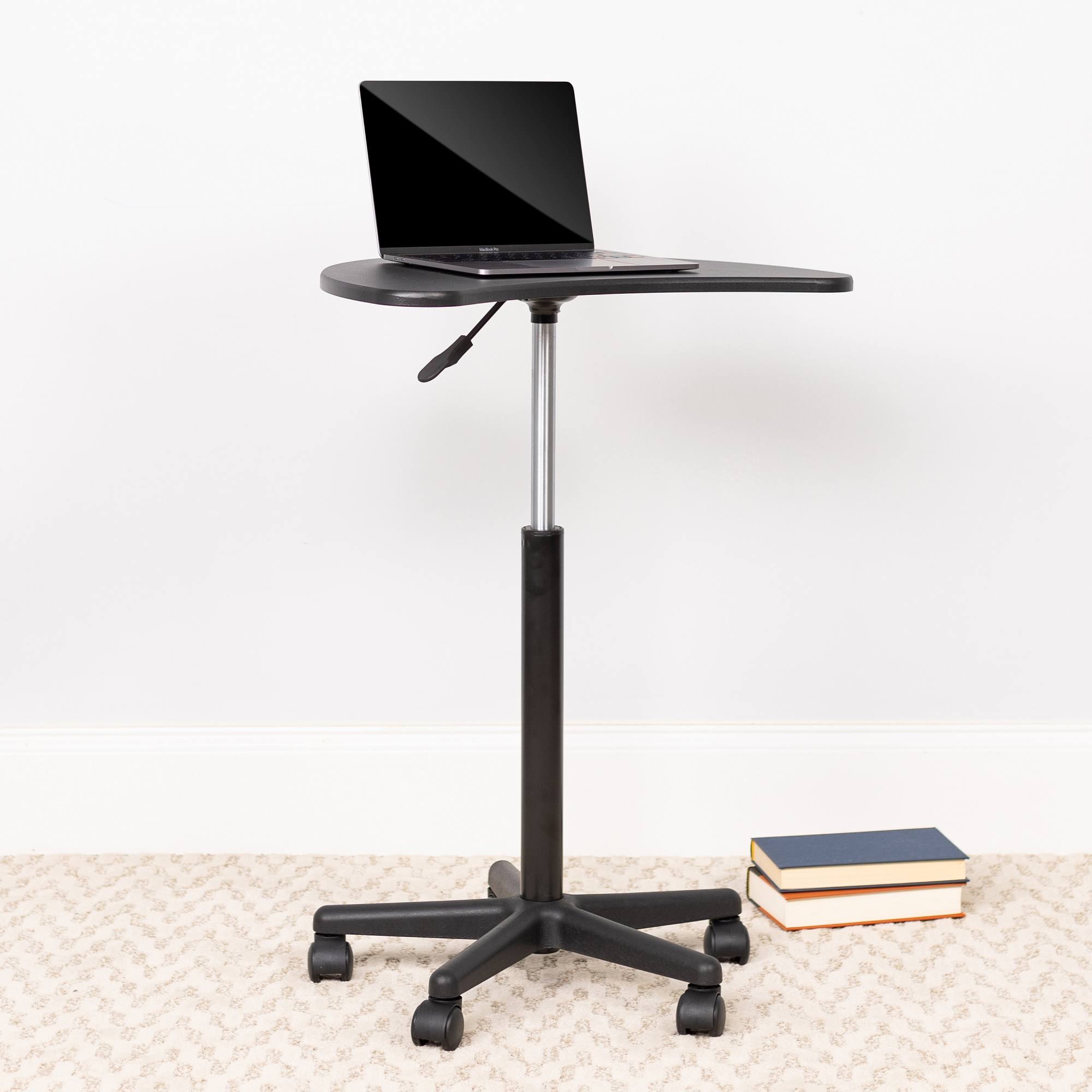 36.5x22 Black and Silver Contemporary Stand Mobile Laptop Computer Desk