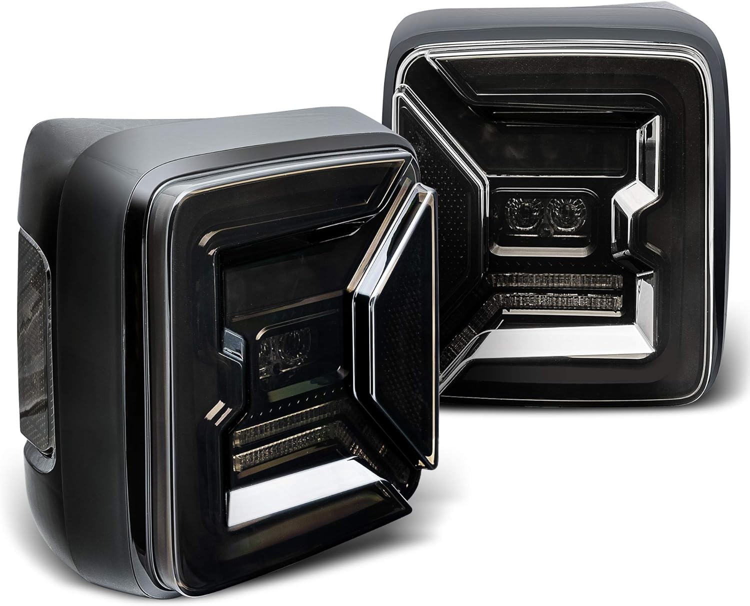 LED Rear Tail Lights Replacement for Jeep Wrangler 2007-2018 [Matrix Design] [DOT Approved] [Plug n Play] - Brake Tail Light Compatible with Jeep JK JKU Unlimited Accessories