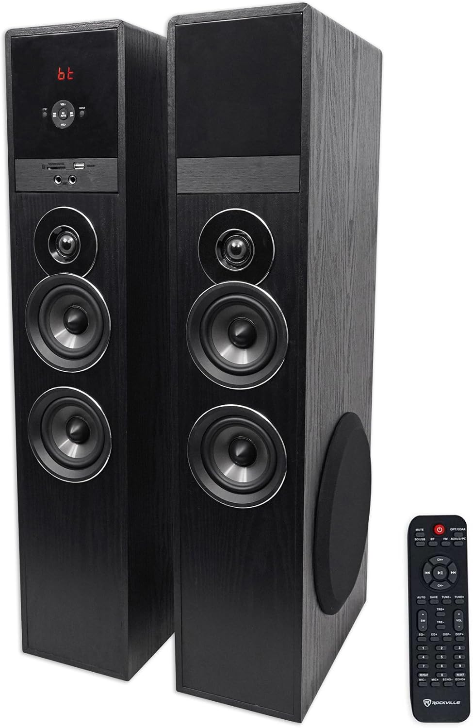 Rockville TM150B Black Home Theater System Tower Speakers 10