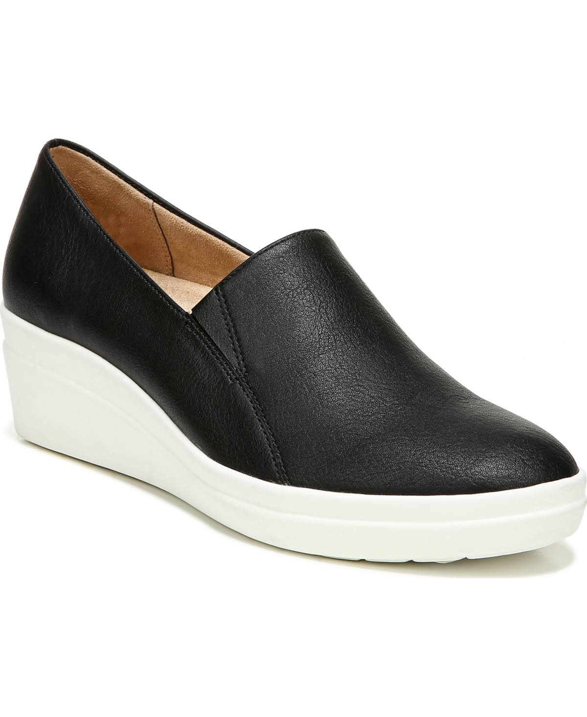 Naturalizer Sandra Slip-On Wedges - Black Smooth