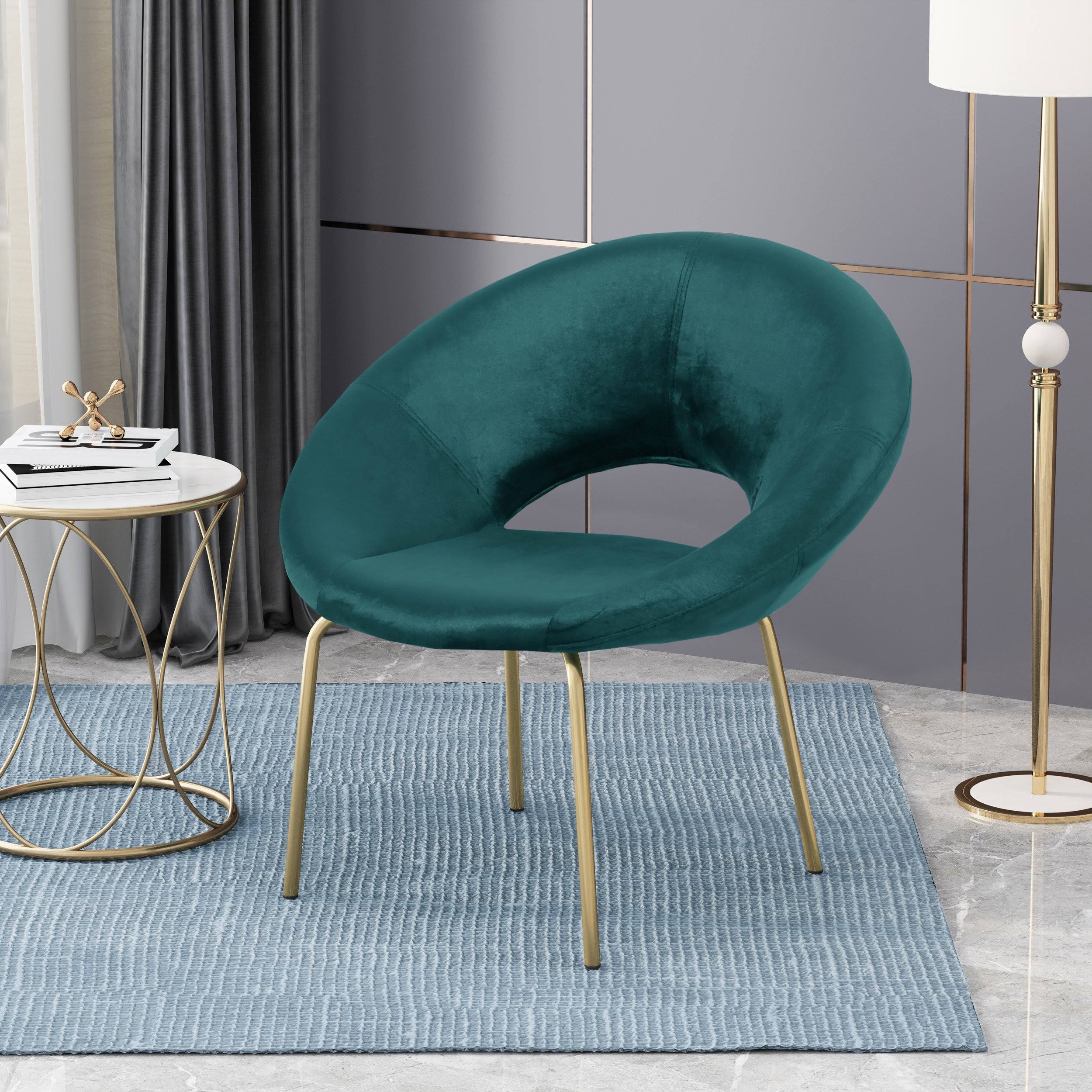 Gdf Studio Denise Modern Glam Velvet Accent Chair - Teal
