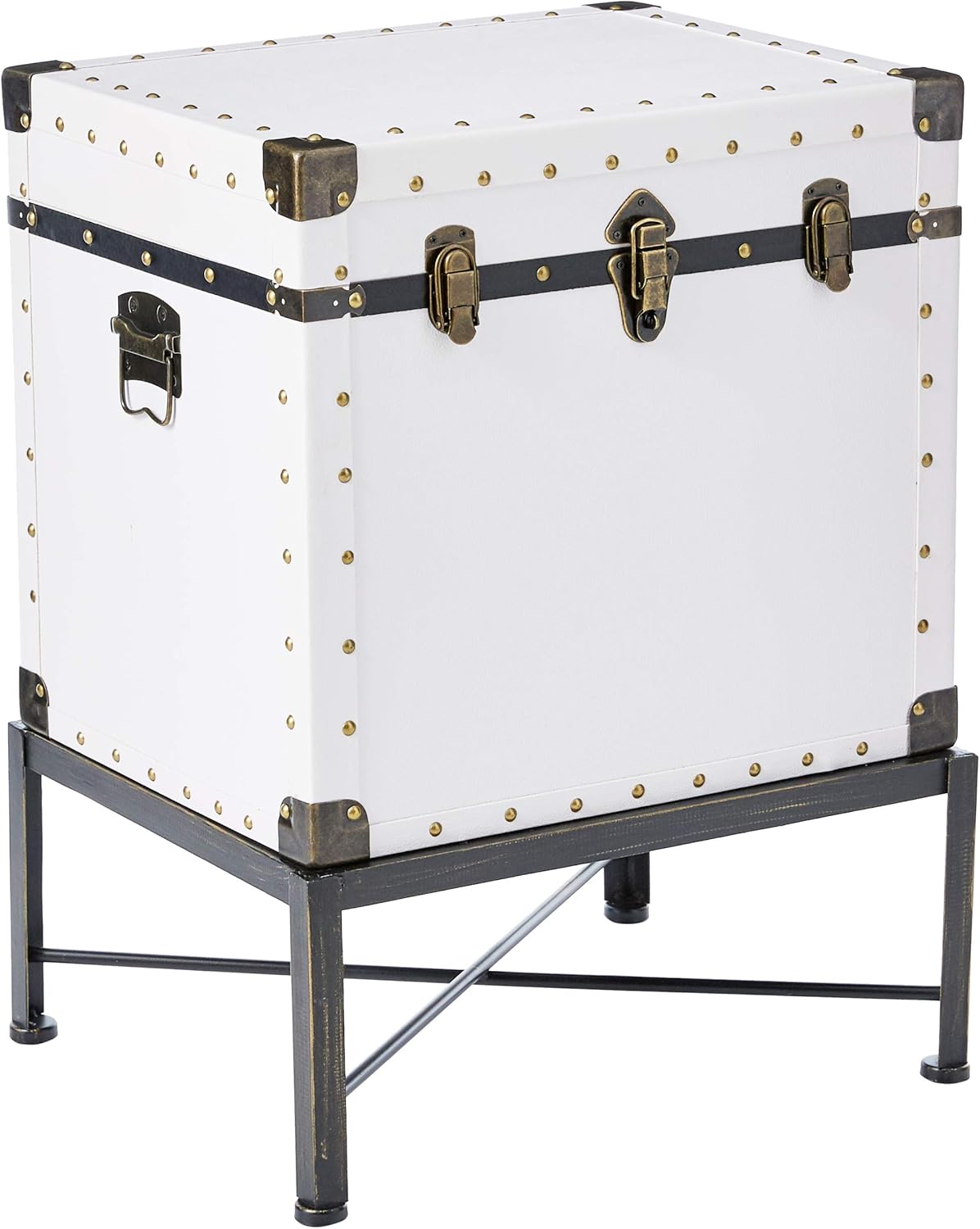 Trunk-style Accent Cabinet White