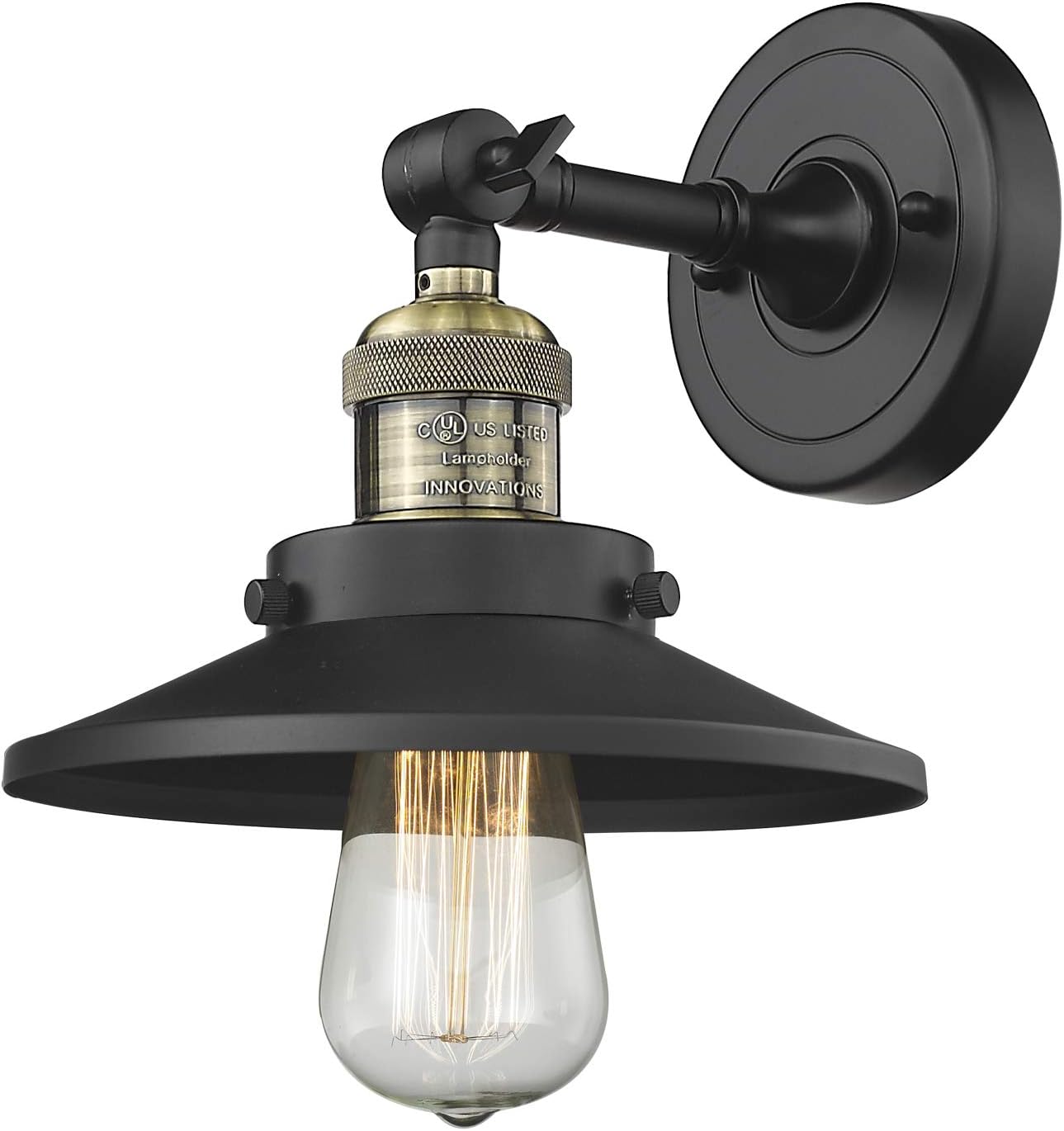 Innovations 203-BAB-M6 1 Light Sconce, Black Antique Brass