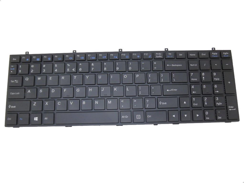 Laptop Keyboard for CLEVO W370ET MP-13H83USJ4309 United States US with Black Frame and Backlit Pack of 2