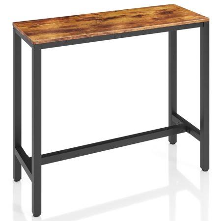 Vipek 47.2 Inches Length Bar Table 39.4 inch Height Modern Studio Collection Dining Table with Black Metal Frameor Industrial Br