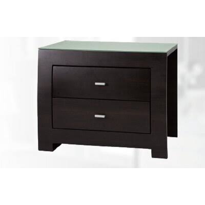 April-Louise 2 - Drawer Solid Wood Nightstand in Black Ebern Designs
