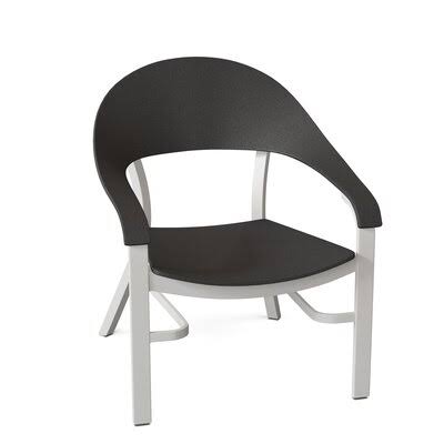 Jetset Patio Dining Armchair Telescope Casual Frame Color: Textured Snow, Seat Color: Black P70