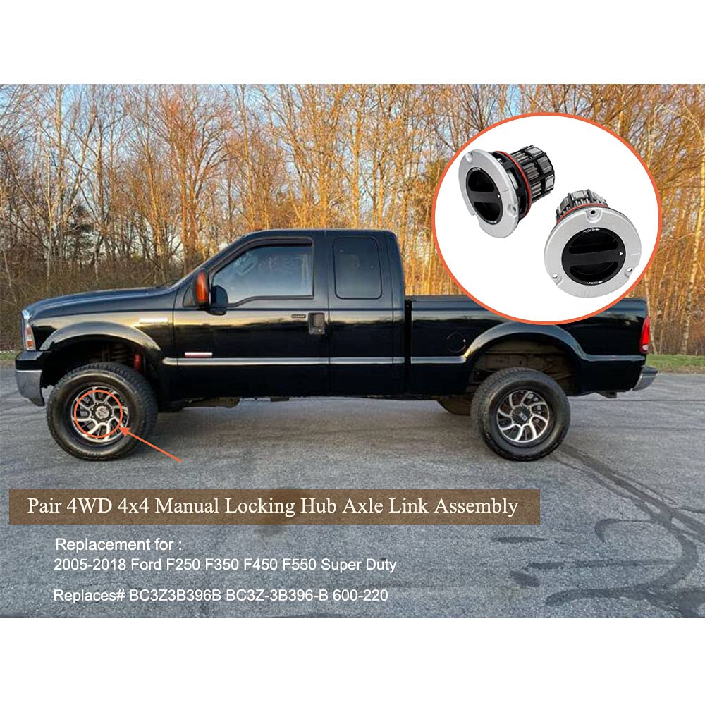 4WD 4x4 Axle Hub Link Assembly Compatible with Ford F250 F350 F450 F550 Super Duty 2005-2016 Front Manual Locking Hub BC3Z3B396B BC3Z-3B396-B (2 Pack)