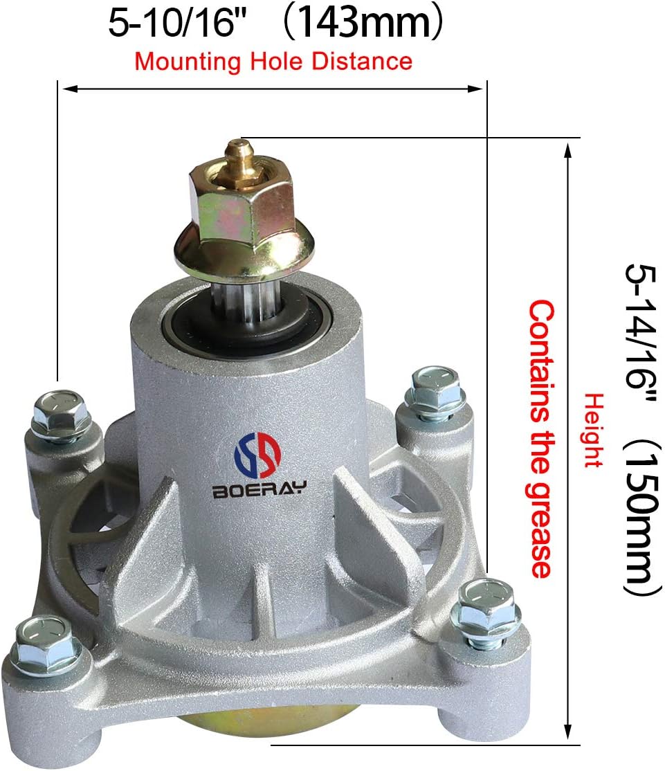 boeray Lawn Mover Spindle Assembly Replace Husqvarna 587125201 AYP 174356 174358 532174356 532174358 Fits AYP 48