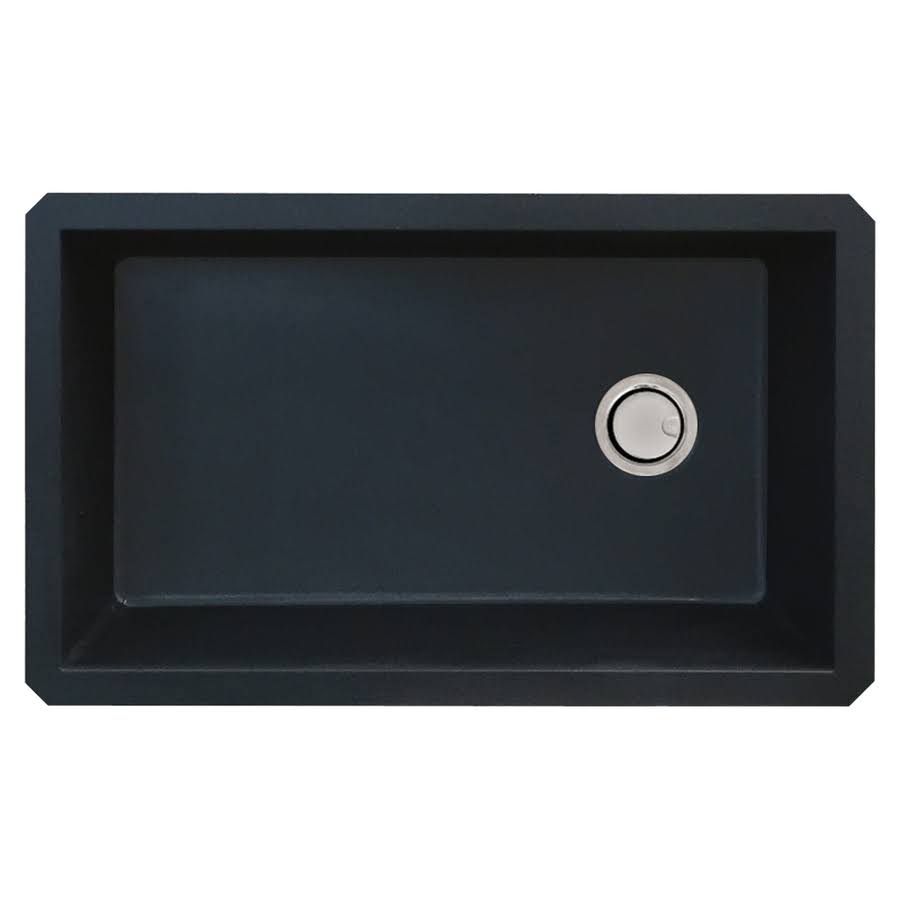 Transolid Radius Granite 31-in Undermount Kitchen Sink in Black