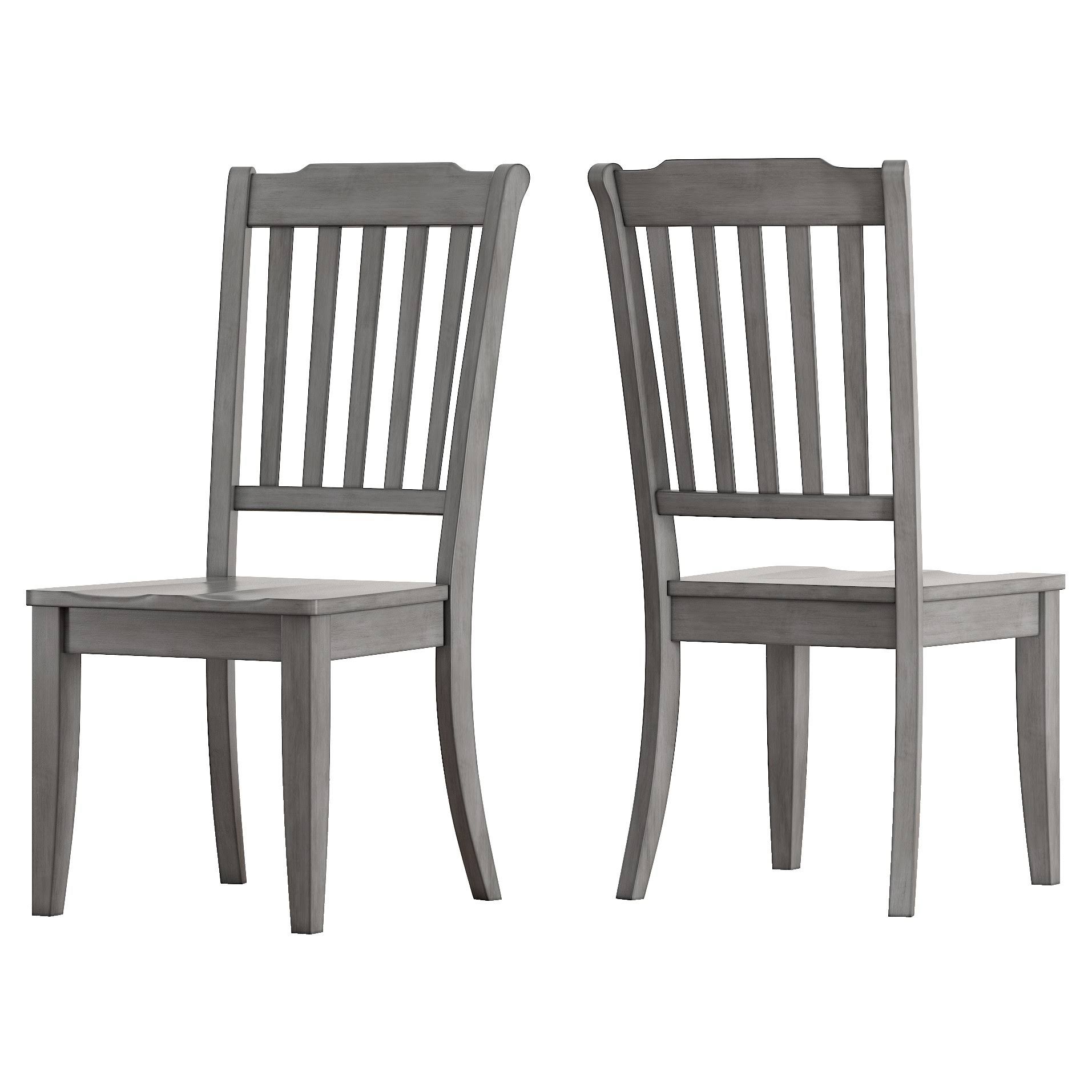 Set of 2 South Hill Slat Back Dining Chair Antique Gray - Inspire Q