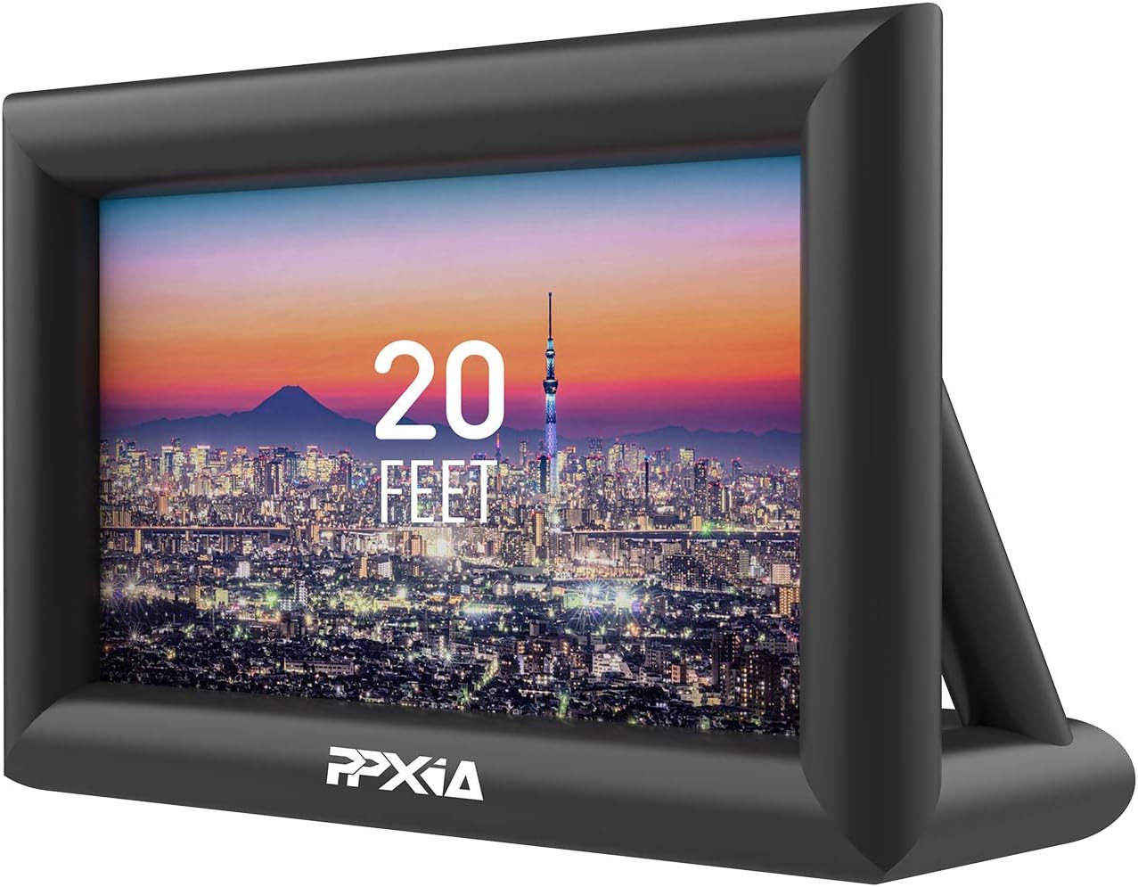 PPXIA 20ft Inflatable Movie Screen Outdoor Projector Screen with Air Blower, Tie-Downs, Repair Kit & Storage Bags, Supports Front and Rear Projection Best for Movie Nights Backyards Pool Party