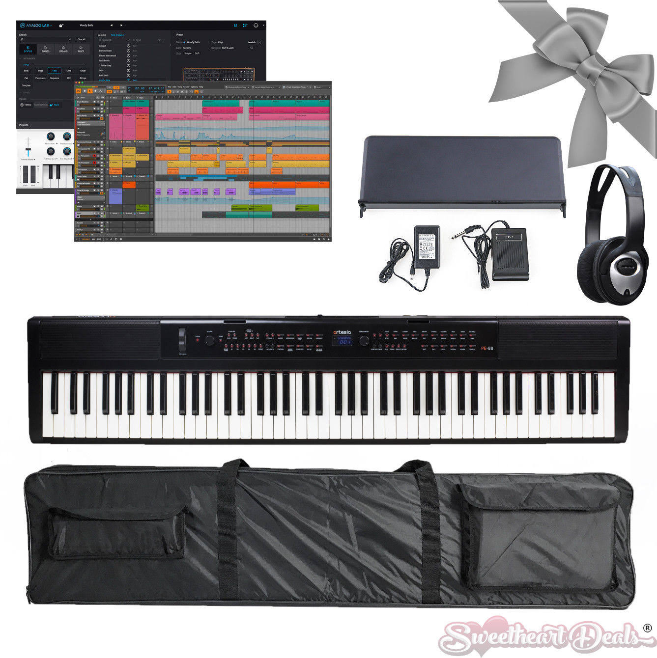 Artesia PE-88 88 Key Digital Piano, Black