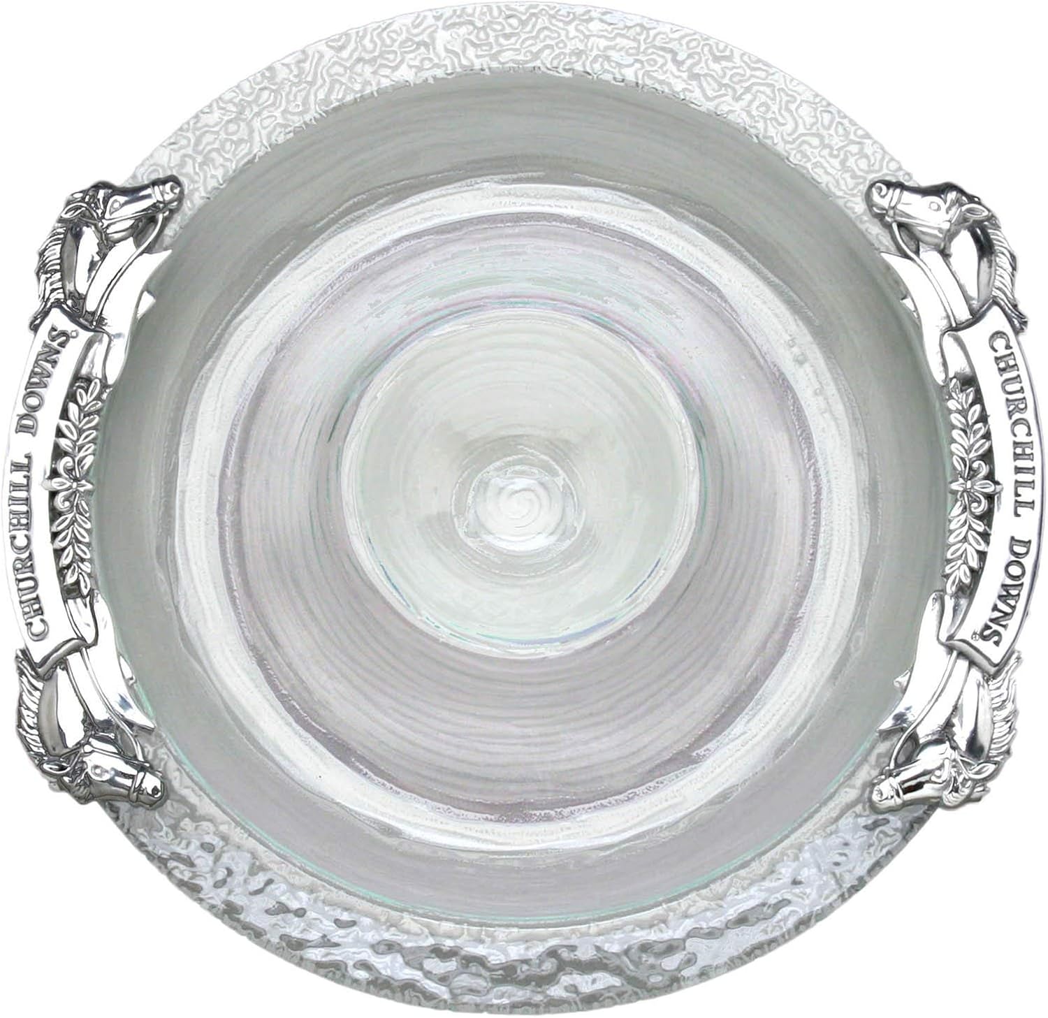 Arthur Court Designs Aluminum Churchill Downs Glass Chip and Dip; Diameter: 18