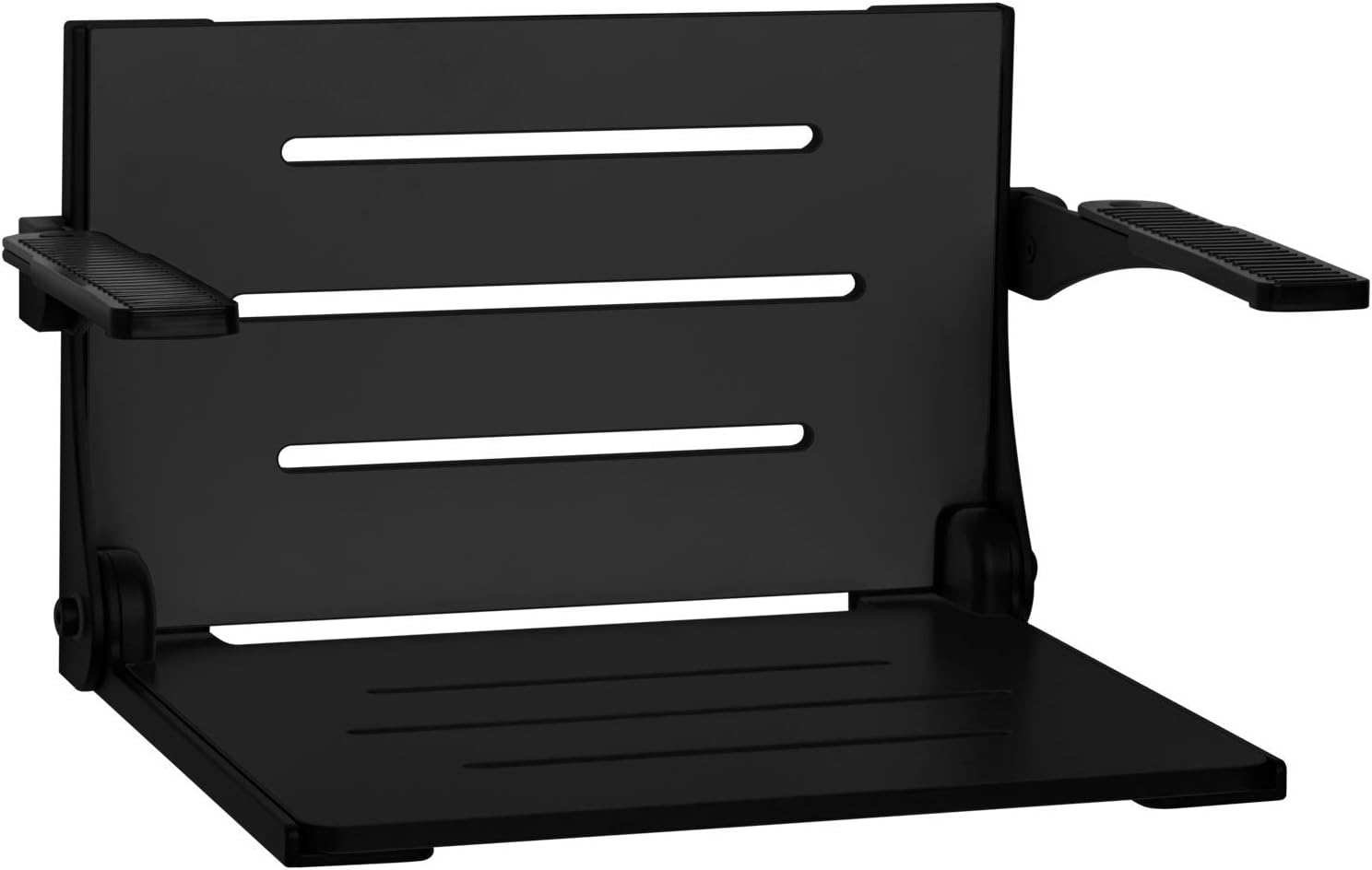 Seachrome Silhouette Comfort Folding Wall Mount Shower Bench Arms, White Seat with White Frame and Pads