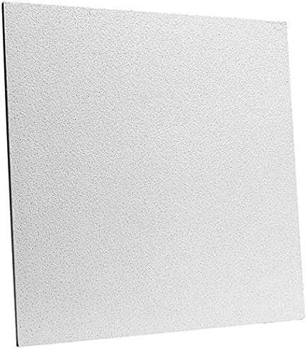 Noise Grabber Acoustic Ceiling Tiles - 2' x 2' Square Edge, Popcorn Mineral Fiber Drop Ceiling Tile (10 Pack)