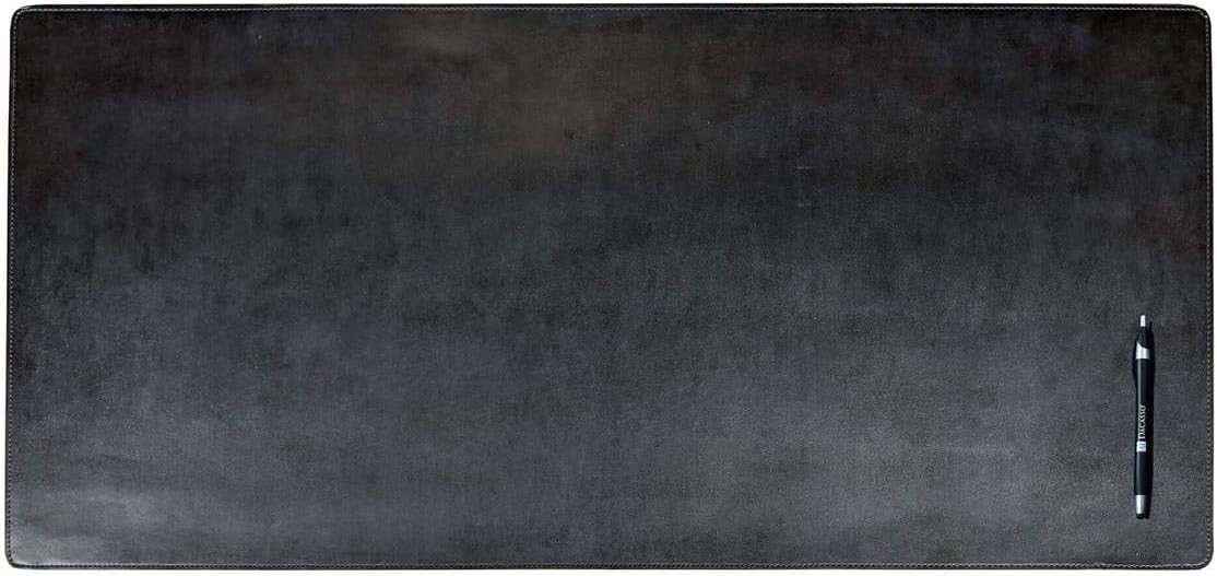Black Bonded Leather No Core Rollable Desk Mat, 32 x 15