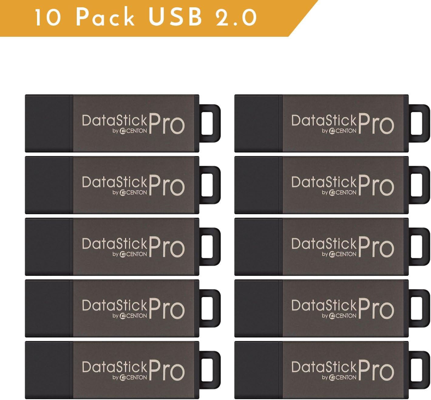 Centon MP Valuepack USB 2.0 Datastick Pro (Grey), 2GB, 25Pack Pack of 2