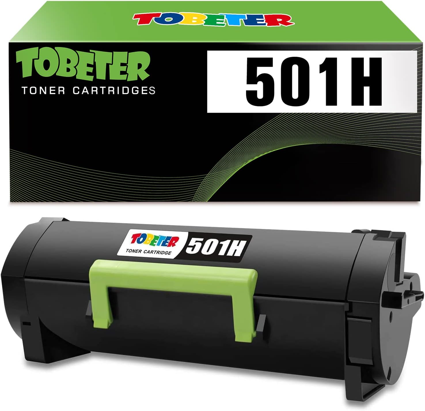 ToBeter 501H 50F1H00 High Yield Remanufactured Toner Cartridge for Lexmark MS310, MS312, MS315, MS410, MS415, MS510, MS610 Printer (up to 5,000 Pages) Pack of 2