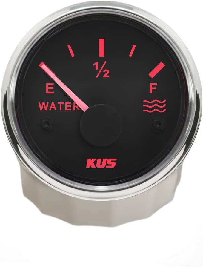 KUS Water Level Gauge Meter Indicator 0-190ohm with Backlight 12V/24V 52mm(2