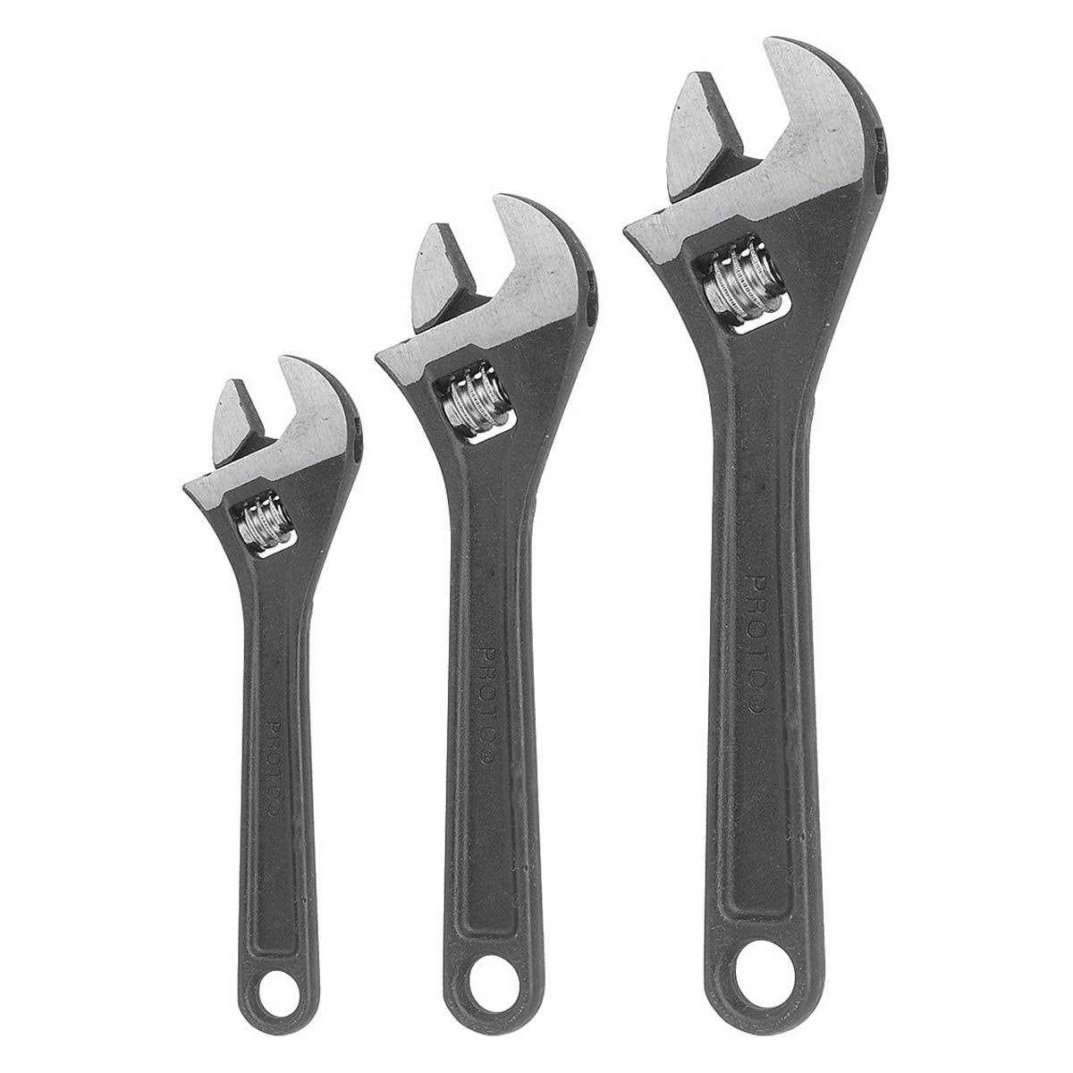Proto J795S 3 Piece Black Oxide Adjustable Wrench Set