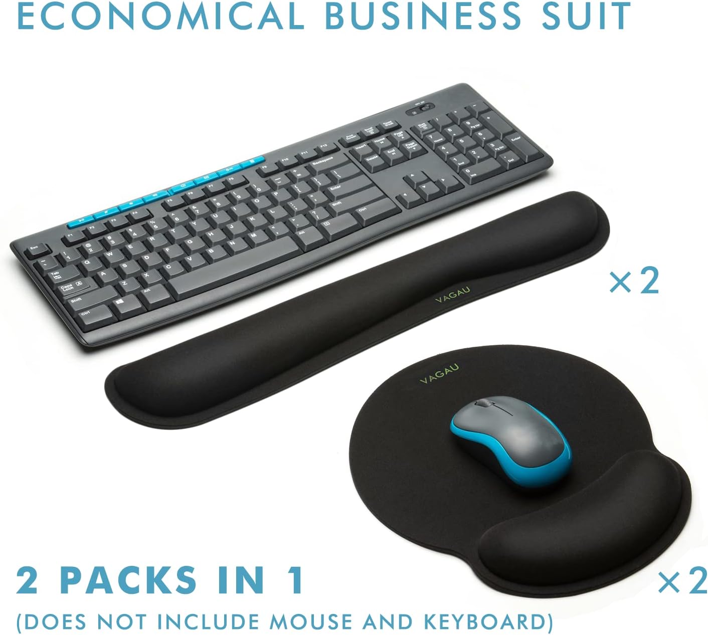 Comfy Mee Premium Memory Foam Keyboard and Mouse Wrist Rest Pads Set- for Comfortable Typing &Wrist Pain Relief (Pack of 2)
