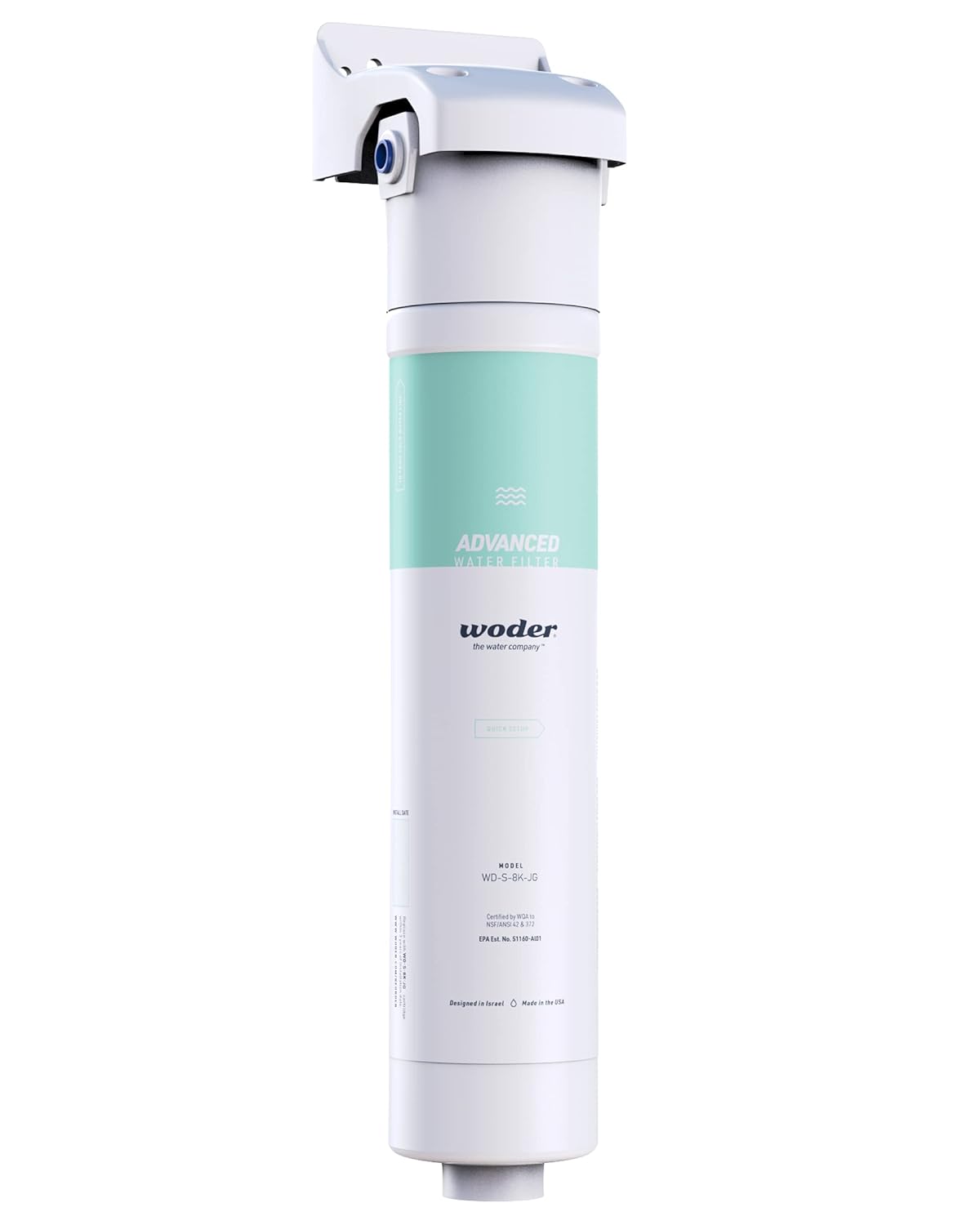 Woder WD-S-8K Refrigerator Water Filter/Ice Maker Filter – WQA Certified - USA Made - With 1/4
