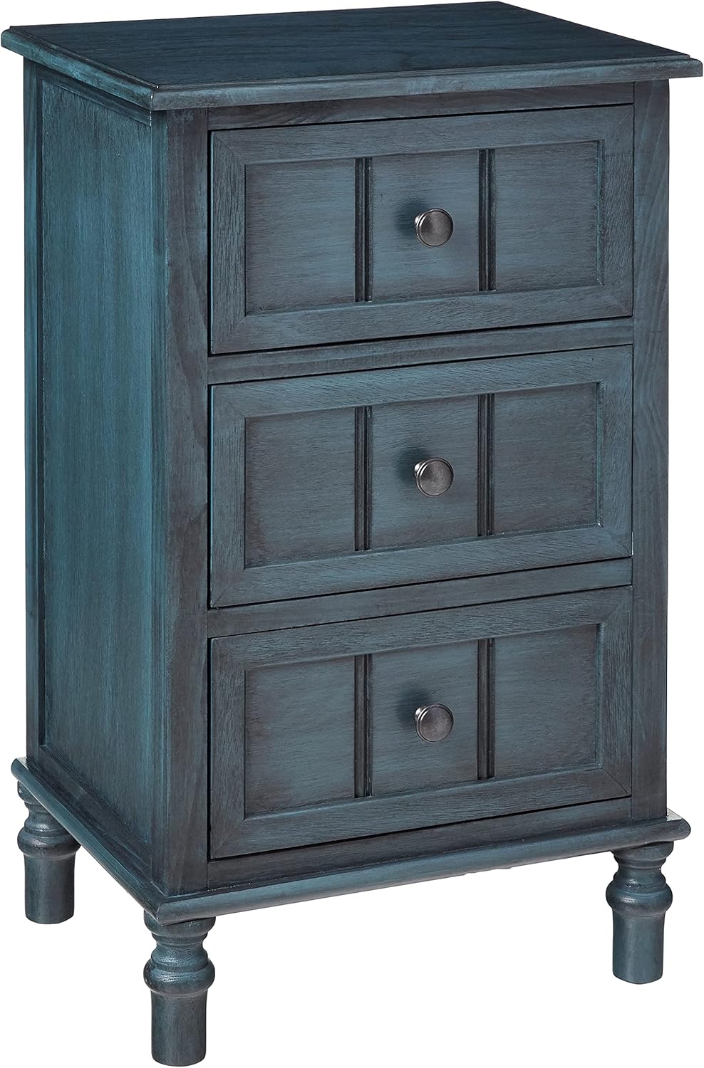 Decor Therapy Simplify Three Drawer Accent table, Antique Navy
