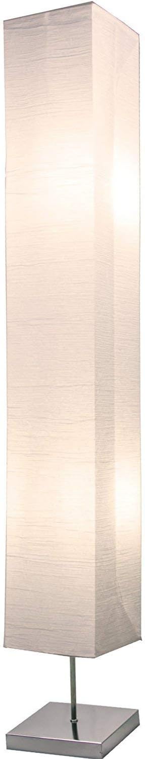 LIGHTACCENTS Honors Paper Floor Lamp - Japanese Style Standing Lamp with Chrome Base and White Paper Shade, On / Off Foot Switch - Floor Lamps for Living Room Decor - Bedroom Lamps (1-Pack)