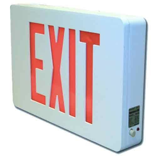 Sure-Lites Cx72wh LED Die Cast Exit Sign Self-Powered White Face and Housing Double Red Green Letters