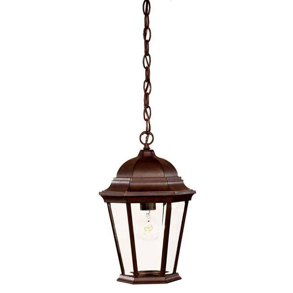 Acclaim Lighting Richmond Collection 1-Light Hanging Outdoor Burled Walnut Lantern