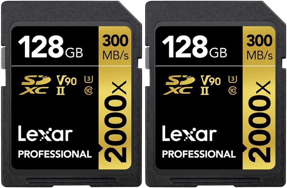 Lexar LSD2000128G-BNNNU Pro 2000x SD UHS-II 128GB Memory Card 2 Pack