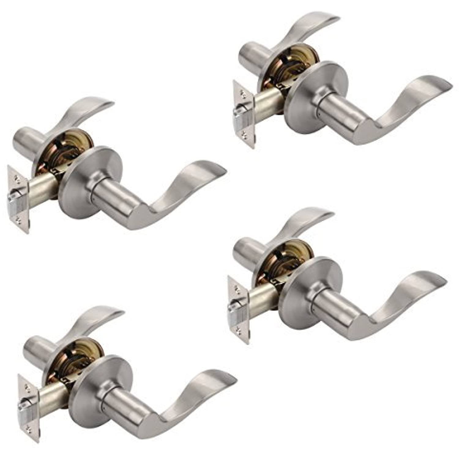 Dynasty Hardware HER-82-US15 Heritage Lever Passage Set, Satin Nickel, Contractor Pack (4 Pack)