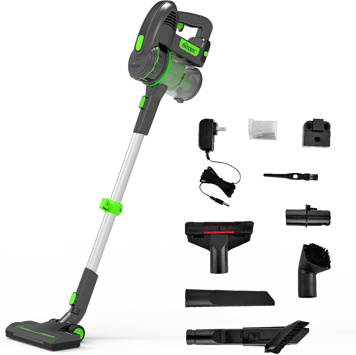 Mitcent Cordless Stick Vacuum Cleaner 23Kpa 200W High Efficiency Brushless Motor, Lightweight Vacuum Cleaner, MT2002B