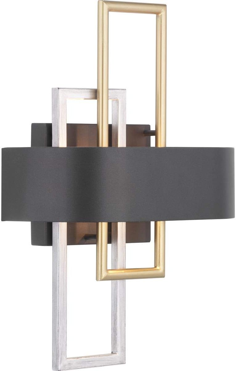Progress Lighting Adagio Collection 2-Light Black Modern Wall Light