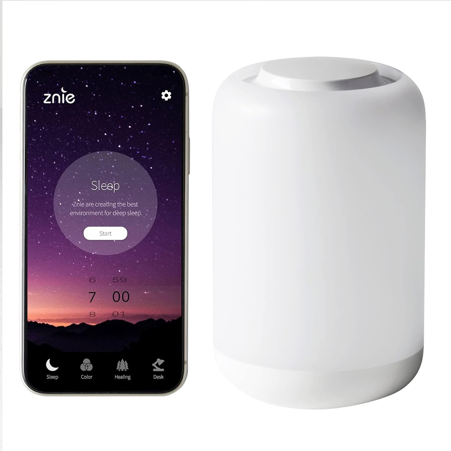 Znie: Frequency sleep aid machine - Electric sleep device - Smart Sleep device - Noise Free Sleep machine - Overcome sleep problems - Table lamp type - App control - Bluetooth device
