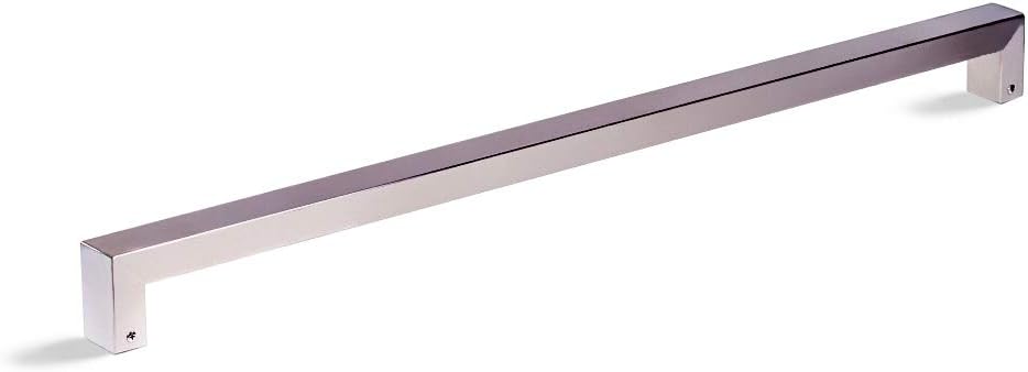 12 Inch Square Rectangle Flat Shape Stainless Steel Modern Contemporary Entry Door Handle Towel Bar Pull Shower Glass Sliding Barn Door Interior Exterior Door Pull Push Brush Nickel Satin Finish Pack of 2