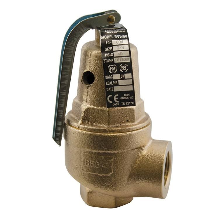 Apollo 3/4x22 Female High-Capacity HEATING System Relief Valve 40 PSIG